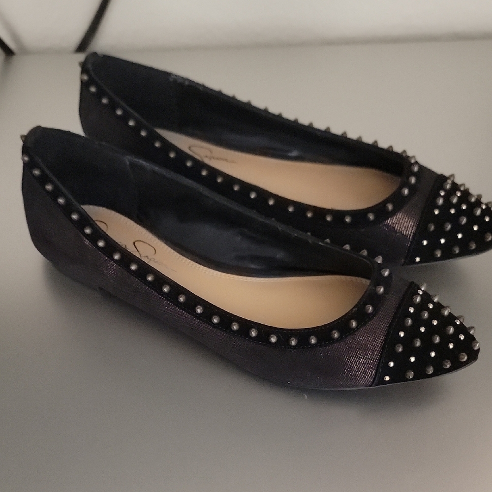 Jessica Simpson Black Studded Women's Flats